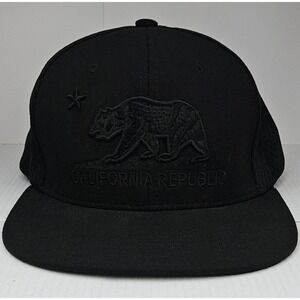 Original Apparel California Republic Snapback Hat Unisex Black Bear Star